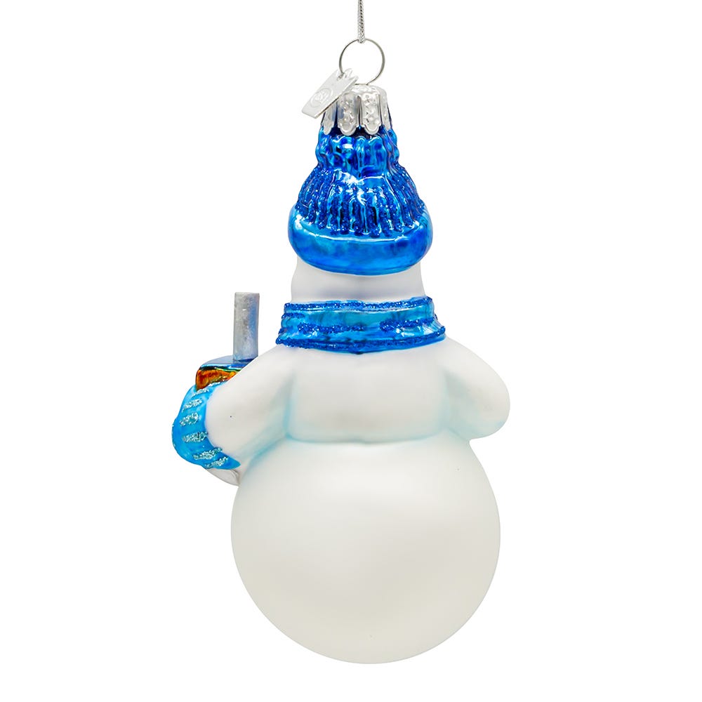 Ornement bonhomme de neige en verre Noble Gems pour Hanoukka
