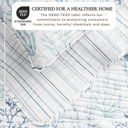 Watercolor Blue Coral Quilt for the Bedroom