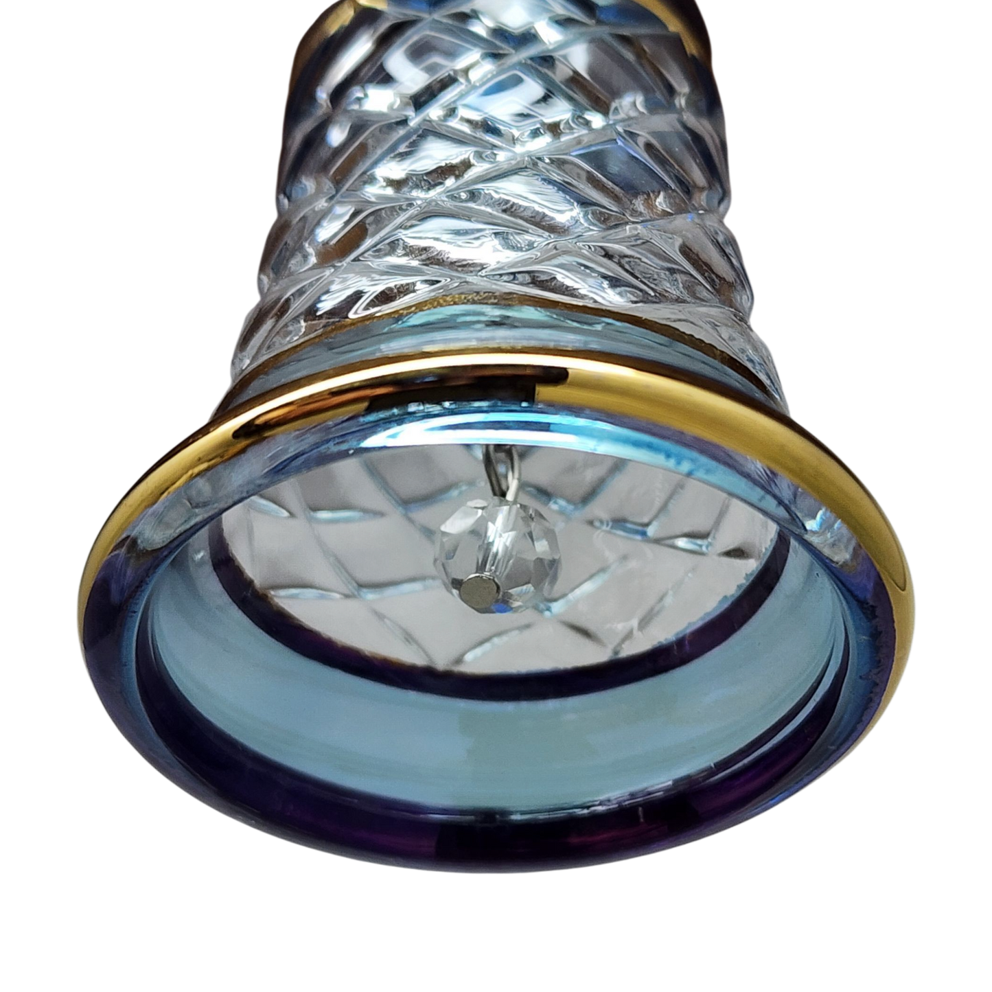 Campana grabada con corte de oro - Azul