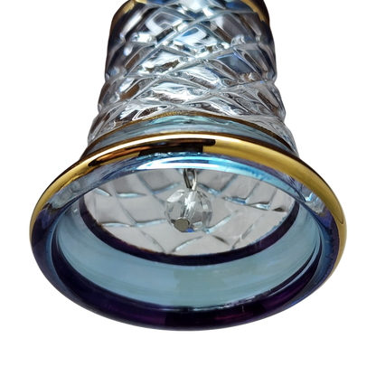 Campana grabada con corte de oro - Azul