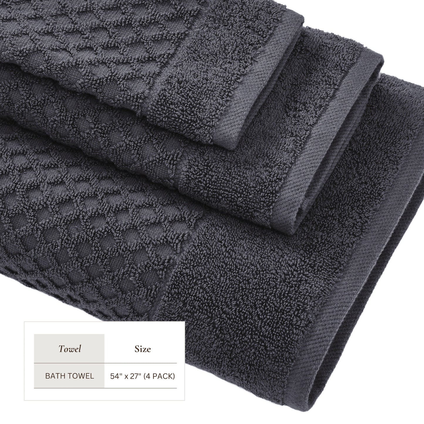 Cotton Diamond Waffle Weave Bath Towel Set