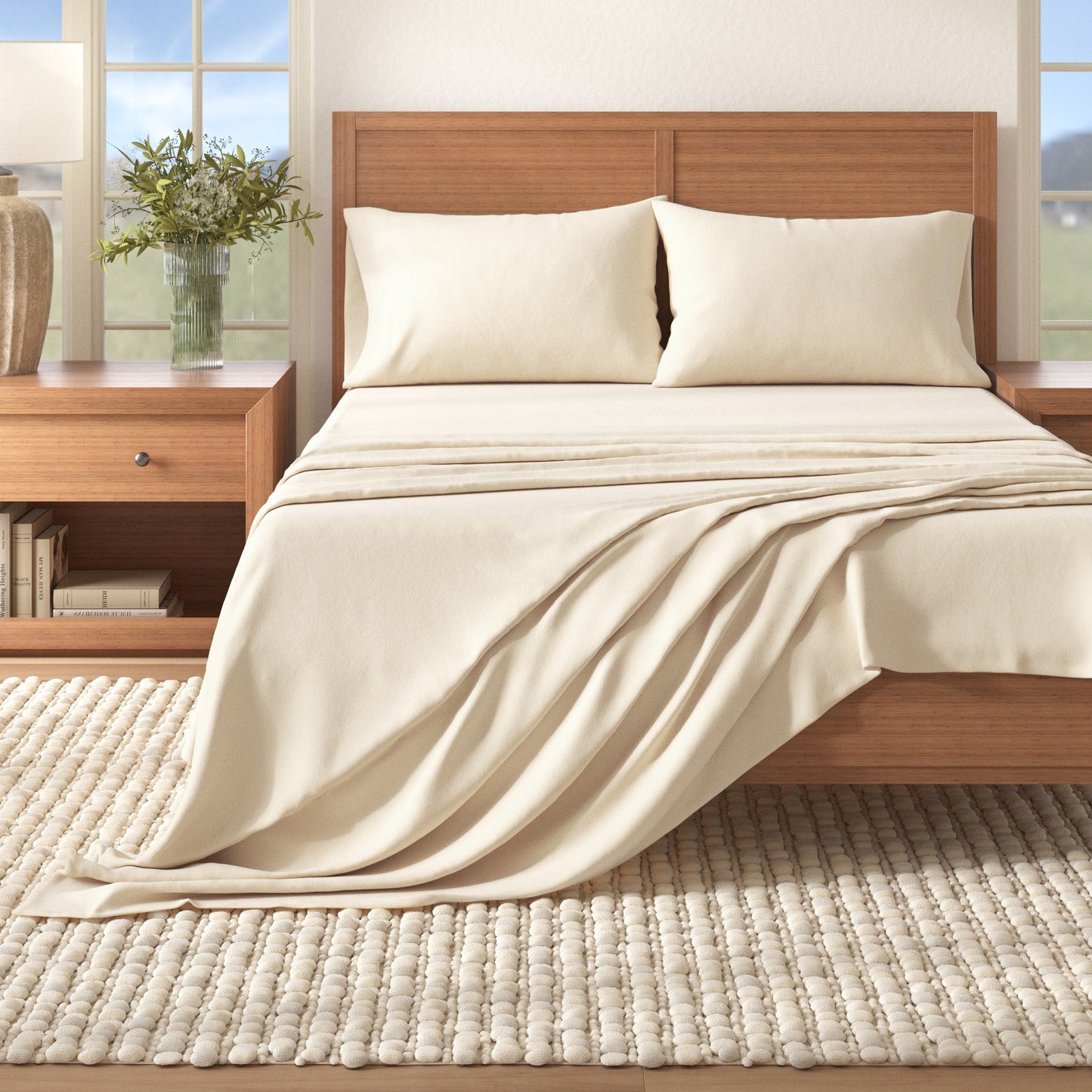 Soft and Natural Cotton Flannel Sheet Set