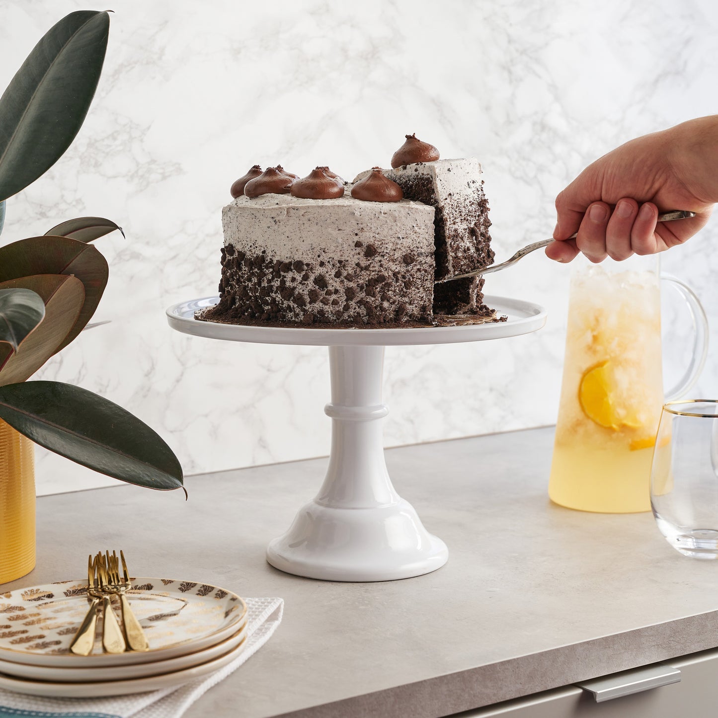 White Melamine Cake and Dessert Display Stand