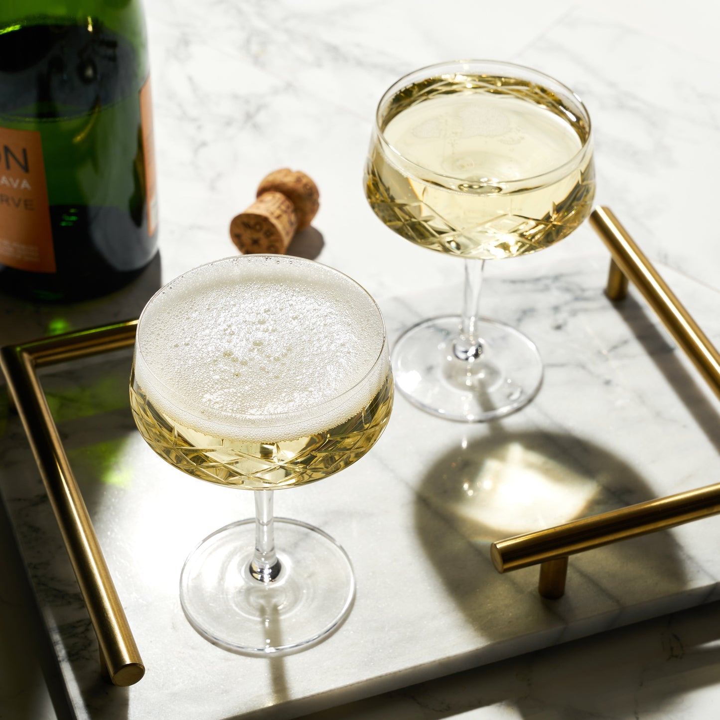 Lead Free Crystal Coupe Glasses and Cocktail Set