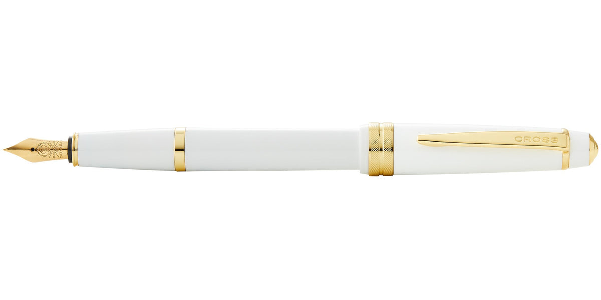 Cross Bailey Light white resin fountain pen with gold-tone trim and fine nib on Tampa Home & Garden Store