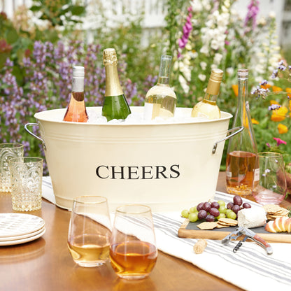 Cheers Galvanized Metal Drink Cooler Party