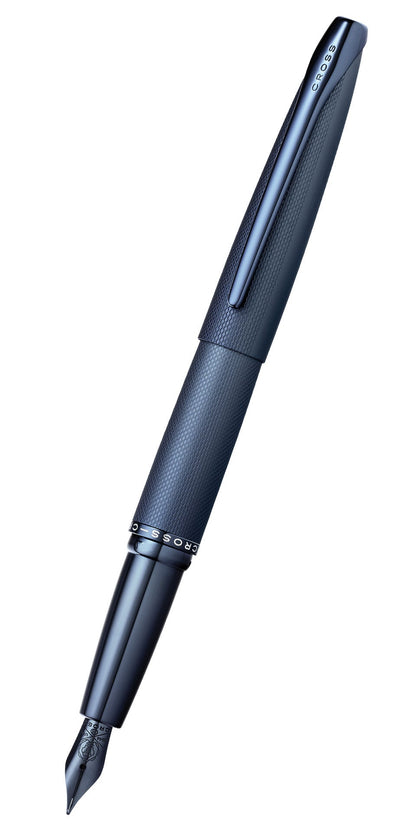 ATX Sandblasted Dark Blue stainless steel fountain pen with fine nib by Cross on Tampa Home & Garden Store