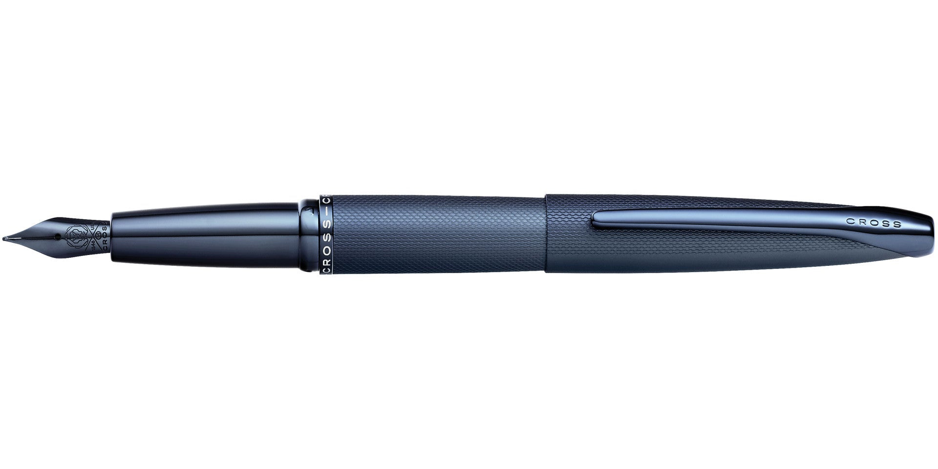 Cross ATX fountain pen in sandblasted dark blue stainless steel with medium nib on Tampa Home & Garden Store