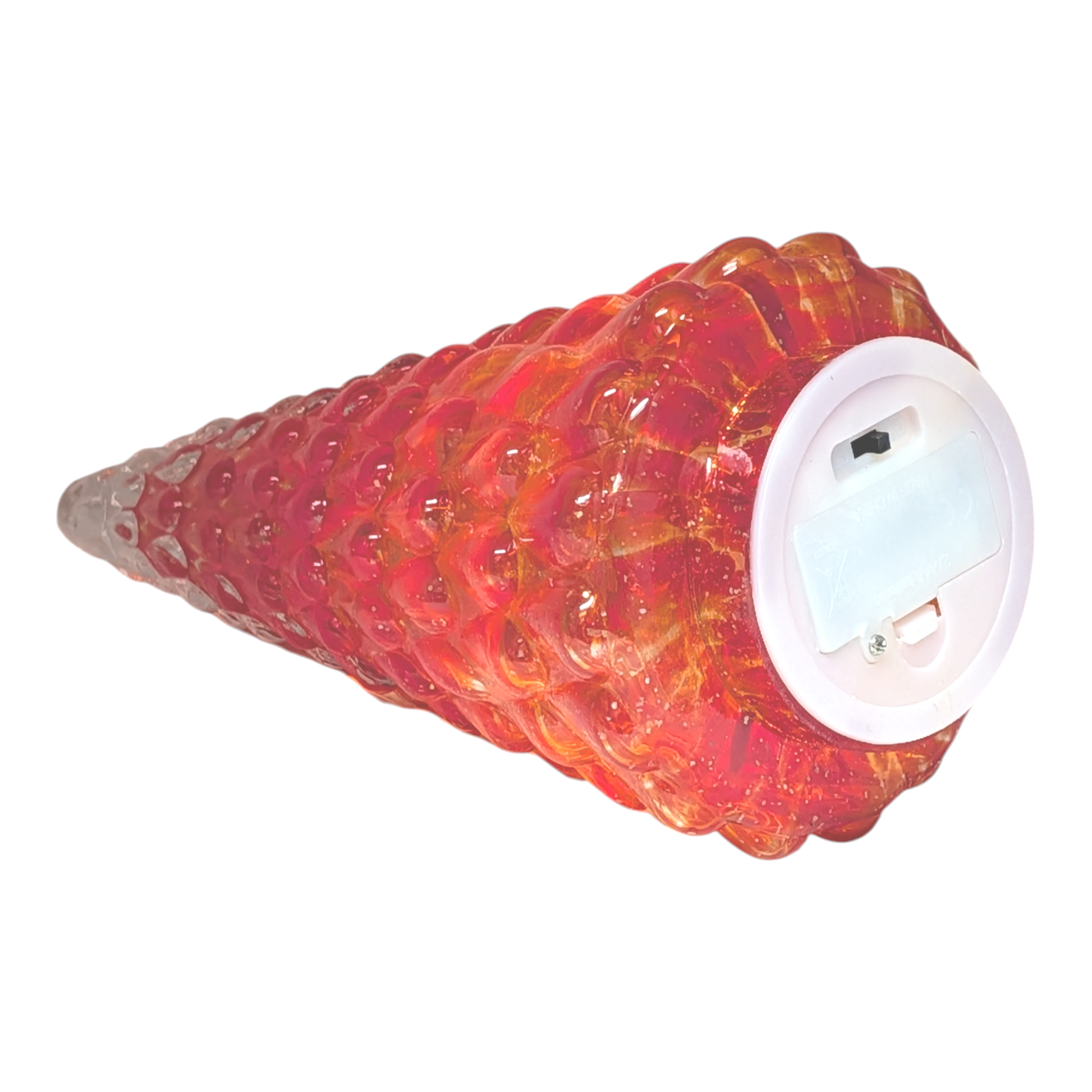 Lighted handblown glass tree 9.5 Inch red amber swirl by The Country Christmas Loft on Tampa Home & Garden Store