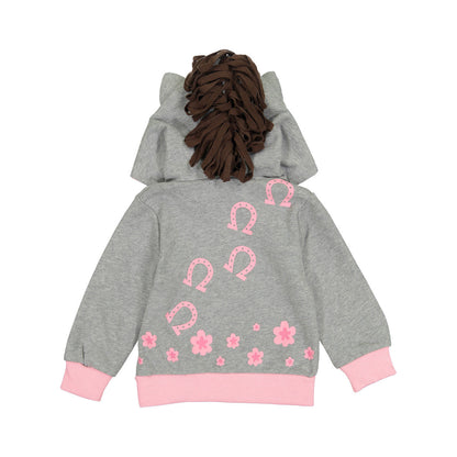 Sudadera con capucha 3D de caballo rosa -