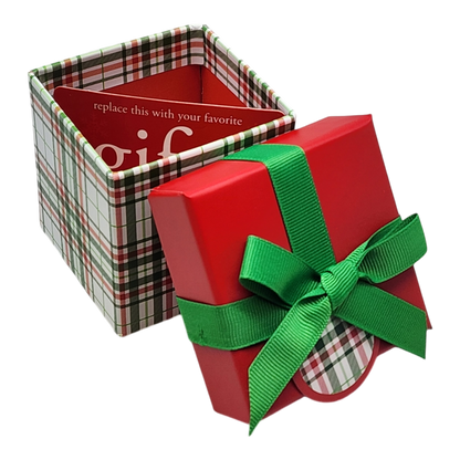 Caja de regalo cúbica para tarjetas de regalo - 7,6 x 7,6 cm - Cuadros navideños