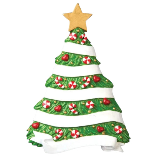 Candy Cane Decorated Tree Ornament - Tampa Home & Garden Store