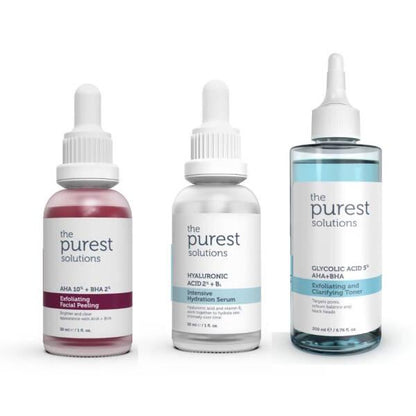 The Purest Solutions 3-piece set: exfoliating peel, hydrating serum, glycolic toner on Tampa Home & Garden Store