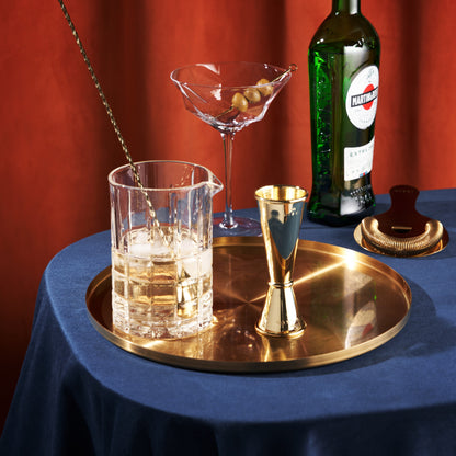 Seven Piece Gold Cocktail Shaker and Bar Set