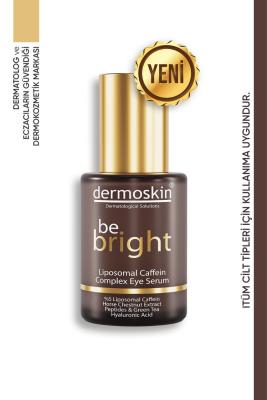 Eye Serum Dermoskin Be Bright Liposomal Caffein Complex bottle with gold cap and brown glass on Tampa Home & Garden Store