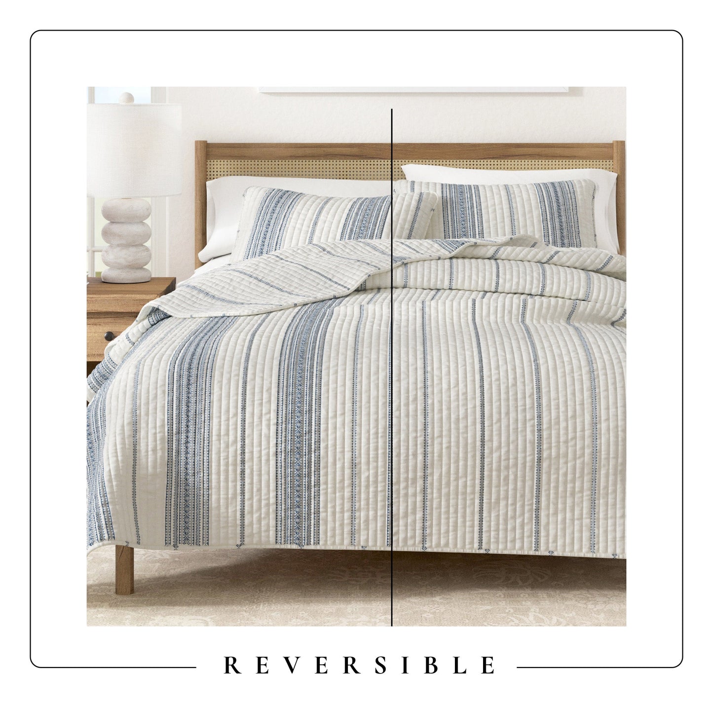 The Classic Reversible Stripe Farmhouse Quilt