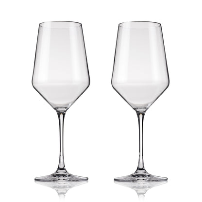 Raye Angled Crystal Bordeaux Stemware Set of 2