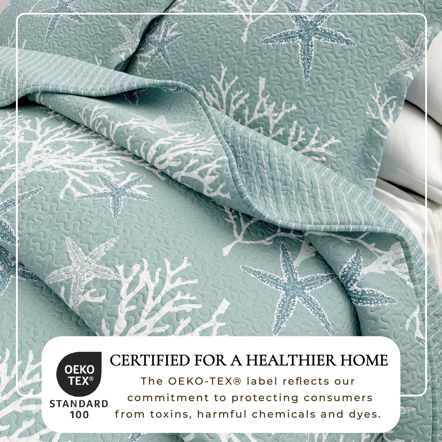Fenwick Coral Coastal Quilt Set and Throw