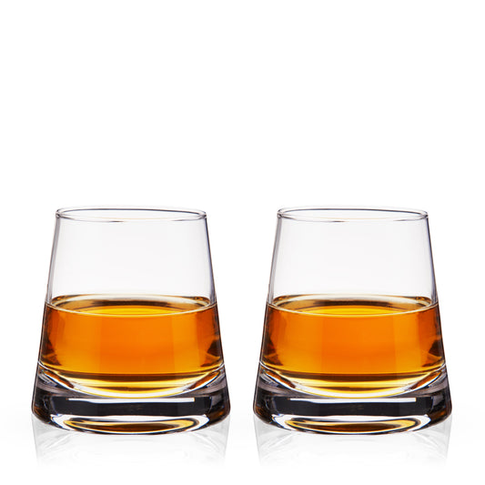 Burke Crystal Pyramid Whiskey Set of Two