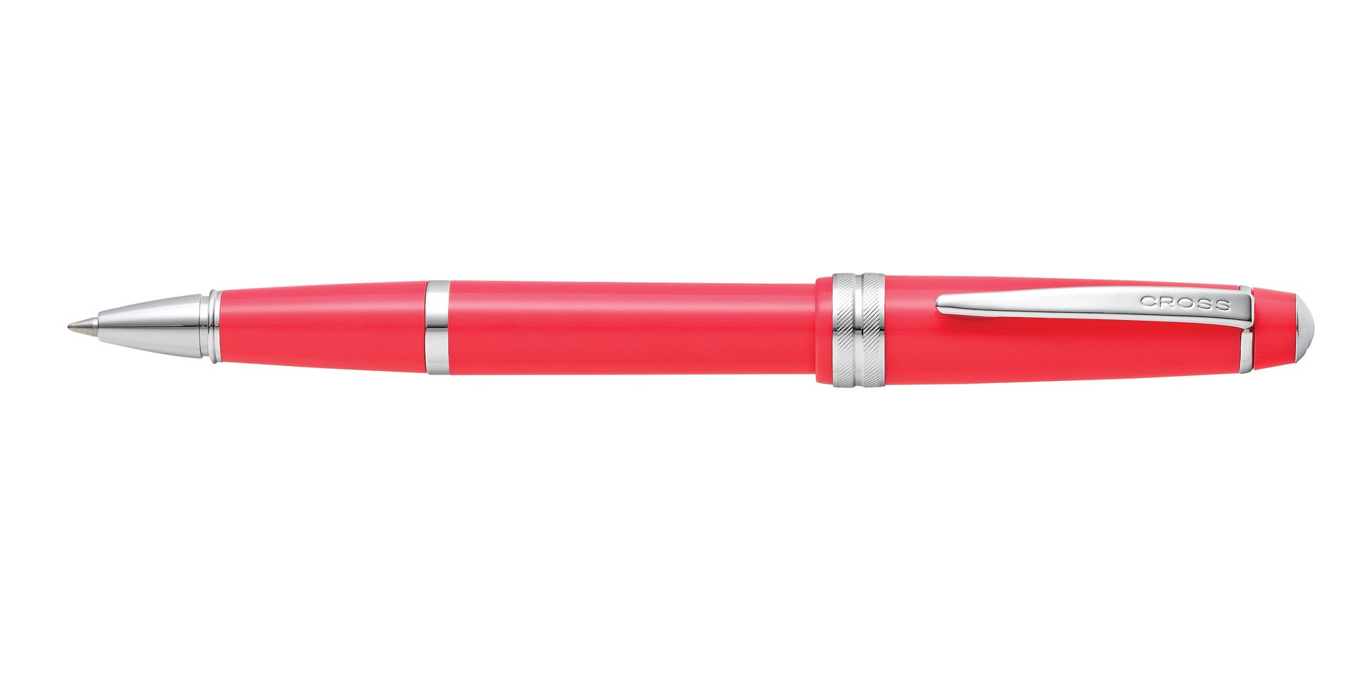 Bailey Light polished coral resin rollerball pen by Cross with silver trim on Tampa Home & Garden Store