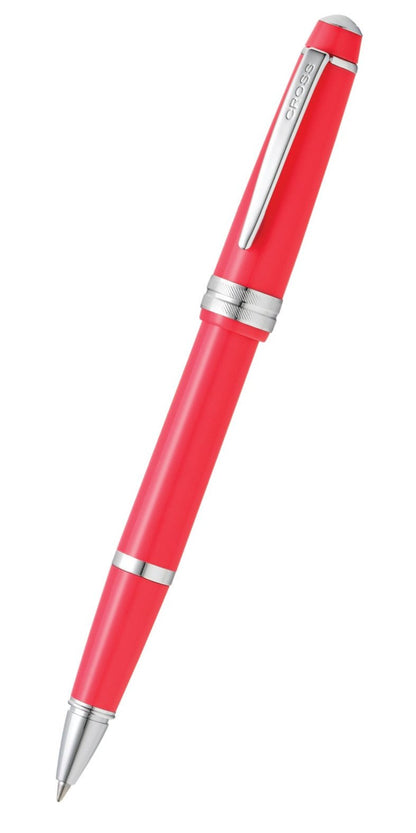 Cross Bailey Light polished coral resin rollerball pen with silver clip and cap band on Tampa Home & Garden Store