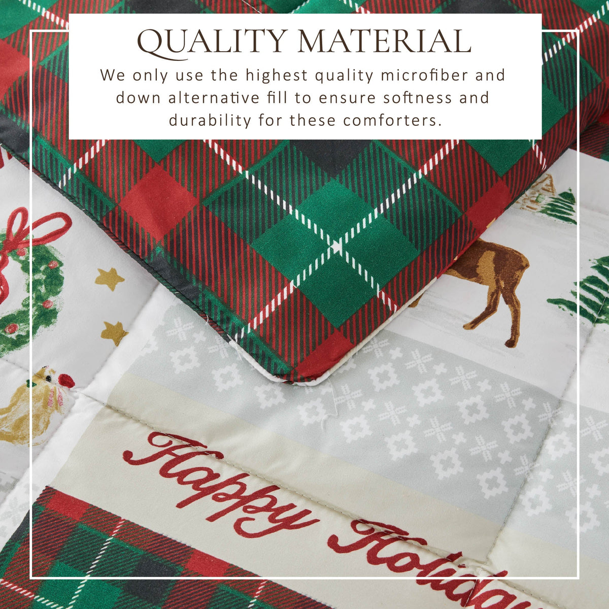 Reversible Christmas comforter and sham 2-piece set in red-green plaid, Great Bay Home on Tampa Home & Garden Store