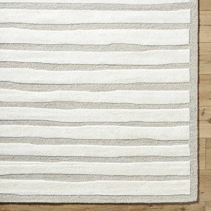 Zerah Area Rug cream and gray striped textured pile by Boutique Rugs on Tampa Home & Garden Store