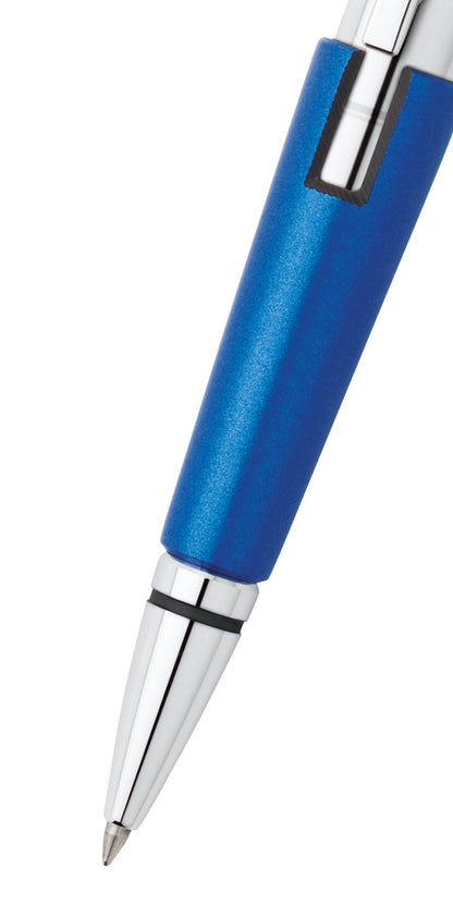 Edge Nitro Blue Gel Rollerball Pens by A.T. Cross with blue barrels and silver tips on Tampa Home & Garden Store