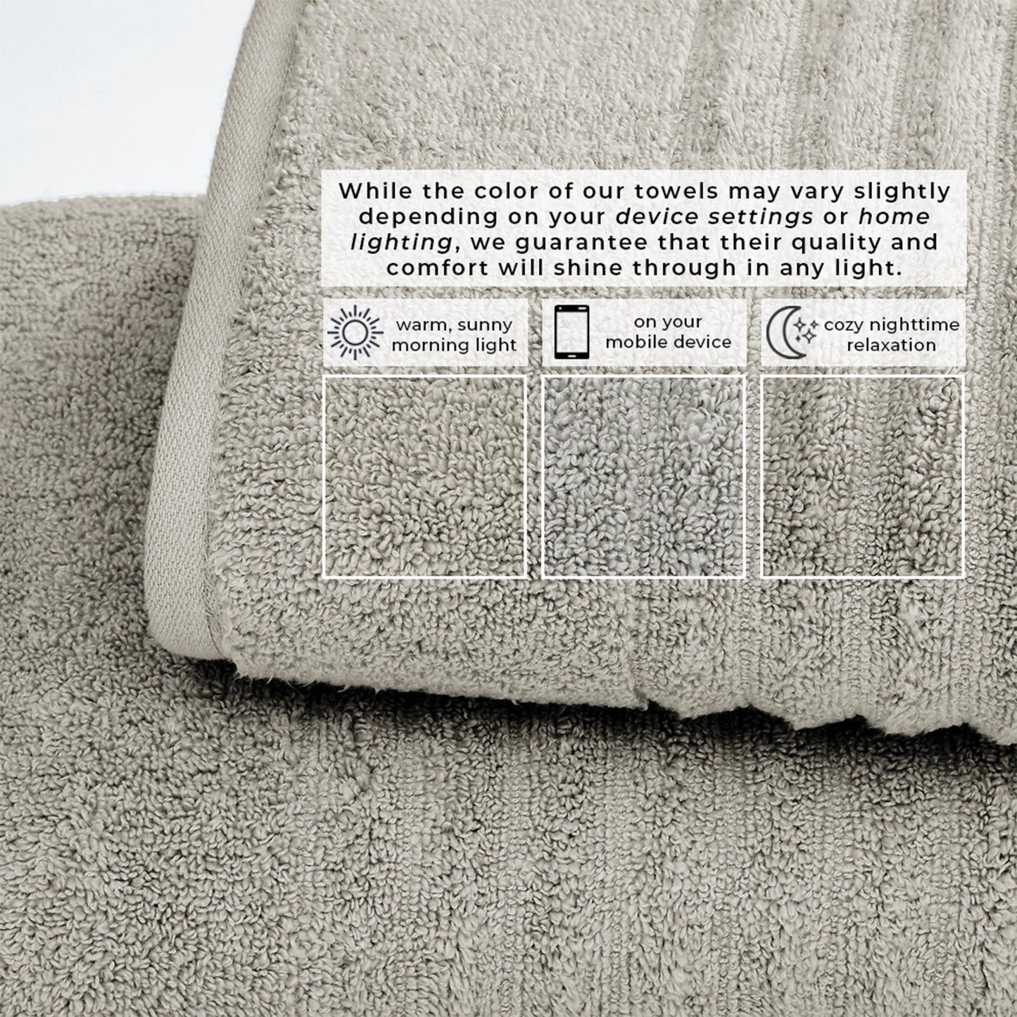 Luxury Combed Cotton and Ribbed Bath Towels