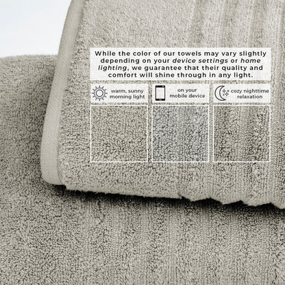 Luxury Combed Cotton and Ribbed Bath Towels