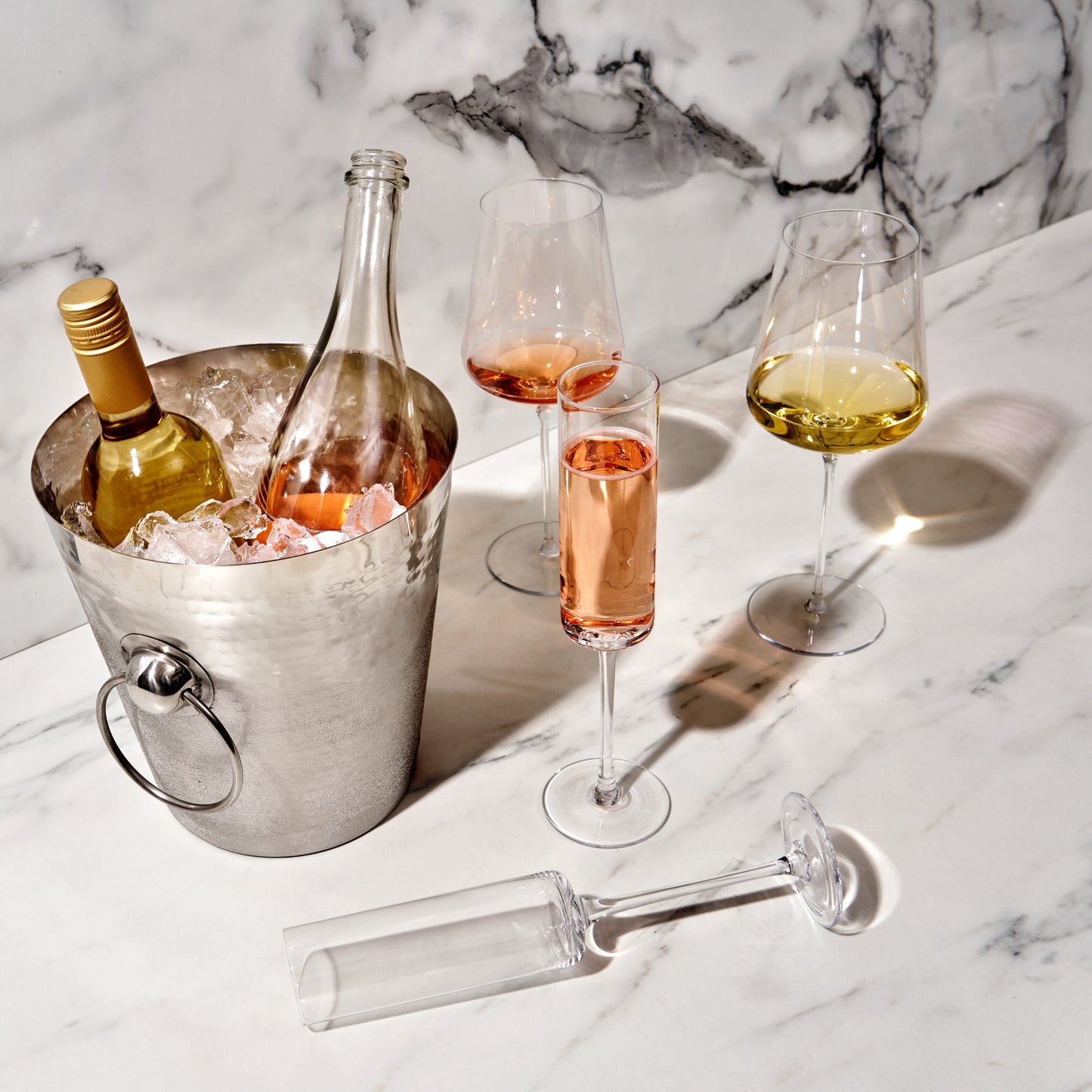 The Hammered Stainless Steel Ice Bucket for Wine