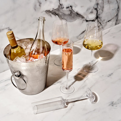 Square Lead Crystal Champagne Flute Set of Two