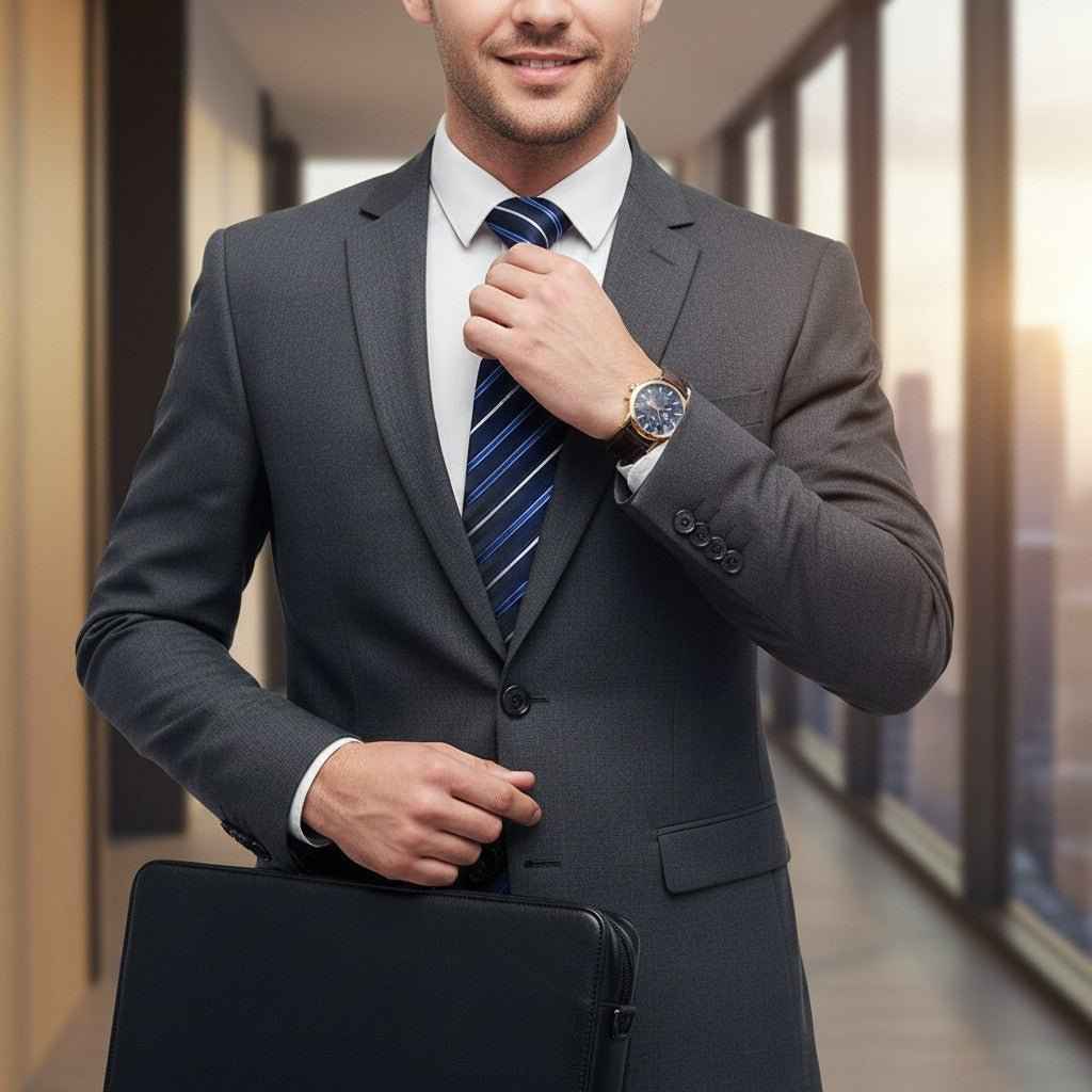 Men's Adjustable Zipper Necktie and Classic Style