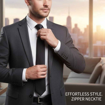 Men's Adjustable Zipper Necktie and Classic Style