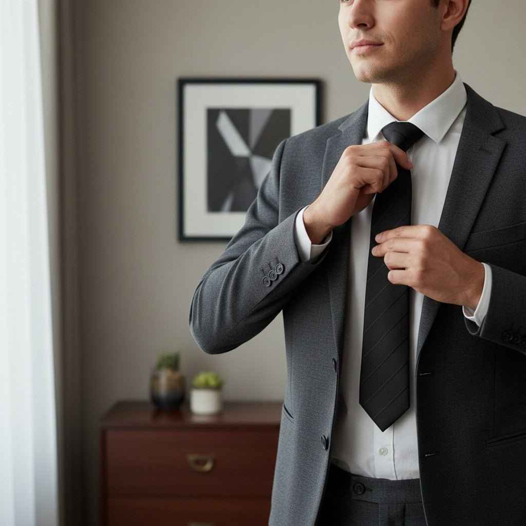 Men's Adjustable Zipper Necktie and Classic Style