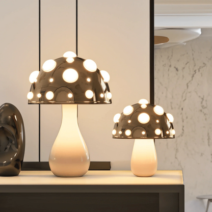 Zitake gold mushroom LED table lamp cordless/corded Moktan Sabai warm glow decor light on Tampa Home & Garden Store