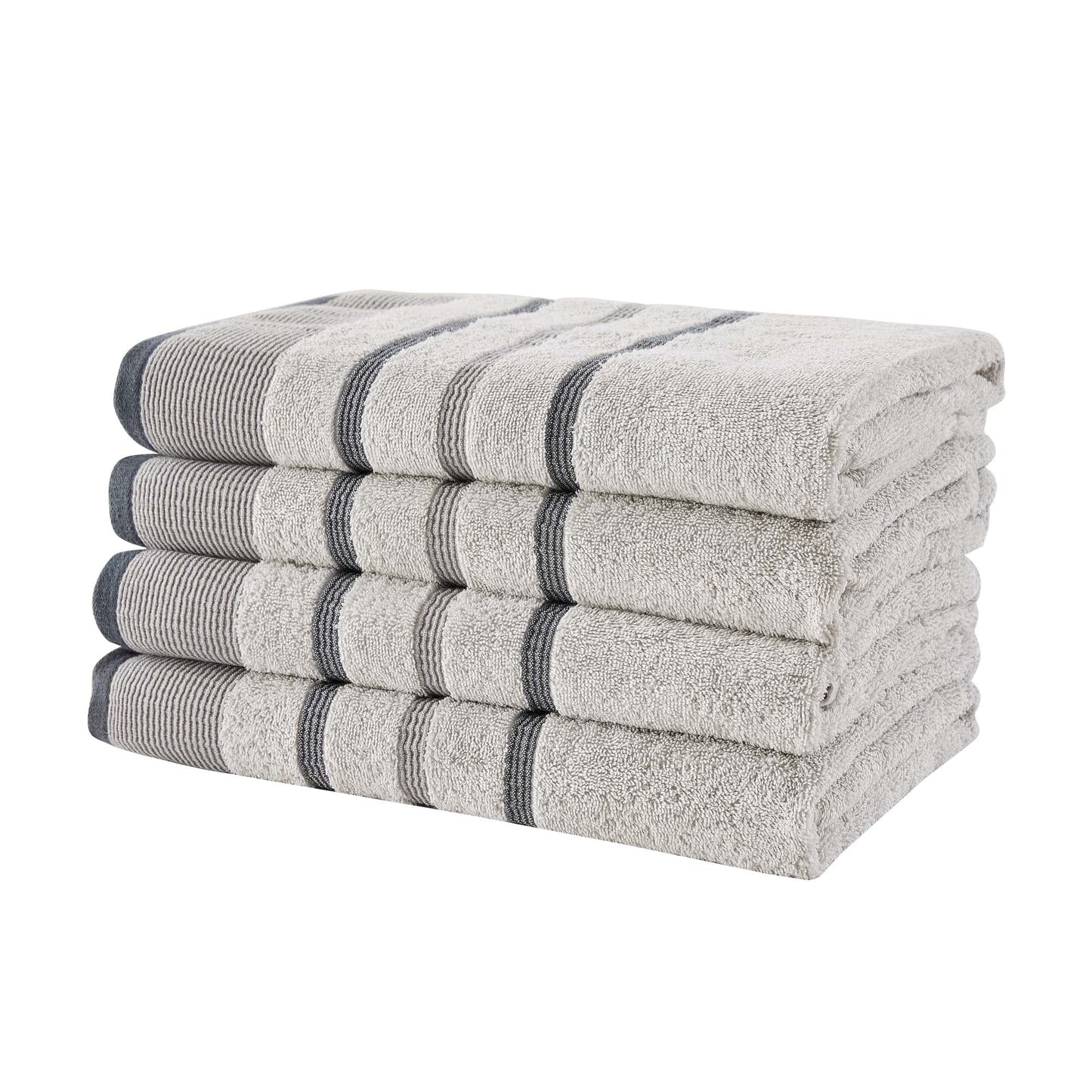 Soft Cotton Bath Towel Set and Stripe Detail