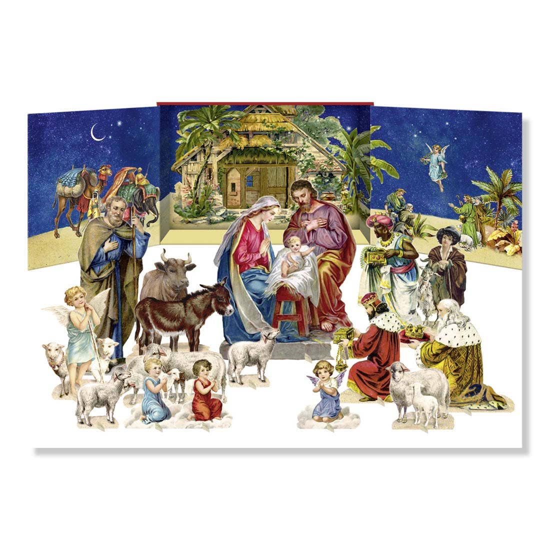 Bethlehem in Cardstock nativity triptych by The Country Christmas Loft with Mary and Jesus on Tampa Home & Garden Store