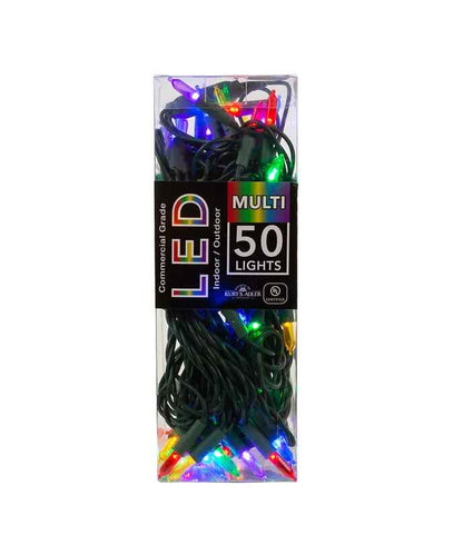 50-Light Miniature Clear Multi-Color LED Green Wire Light Set The Country Christmas Loft indoor on Tampa Home & Garden Store
