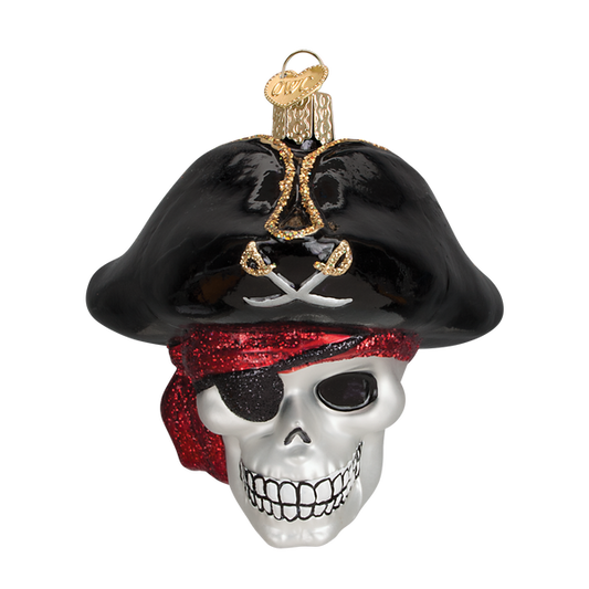 Jolly Roger Glass Blown Ornament - Tampa Home & Garden Store