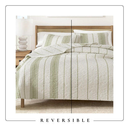 The Classic Reversible Stripe Farmhouse Quilt