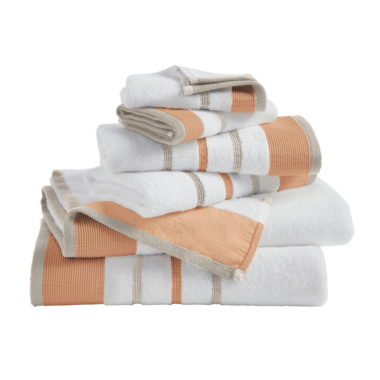 Soft Cotton Bath Towel Set and Stripe Detail