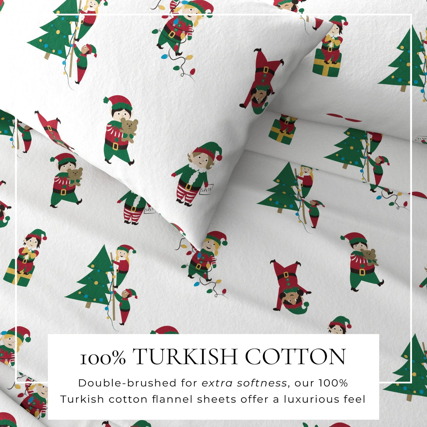 Soft and Plush Turkish Cotton Christmas Sheets