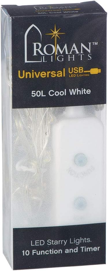Guirlande lumineuse multifonction USB 50 LED (4,9 m) - Blanc froid
