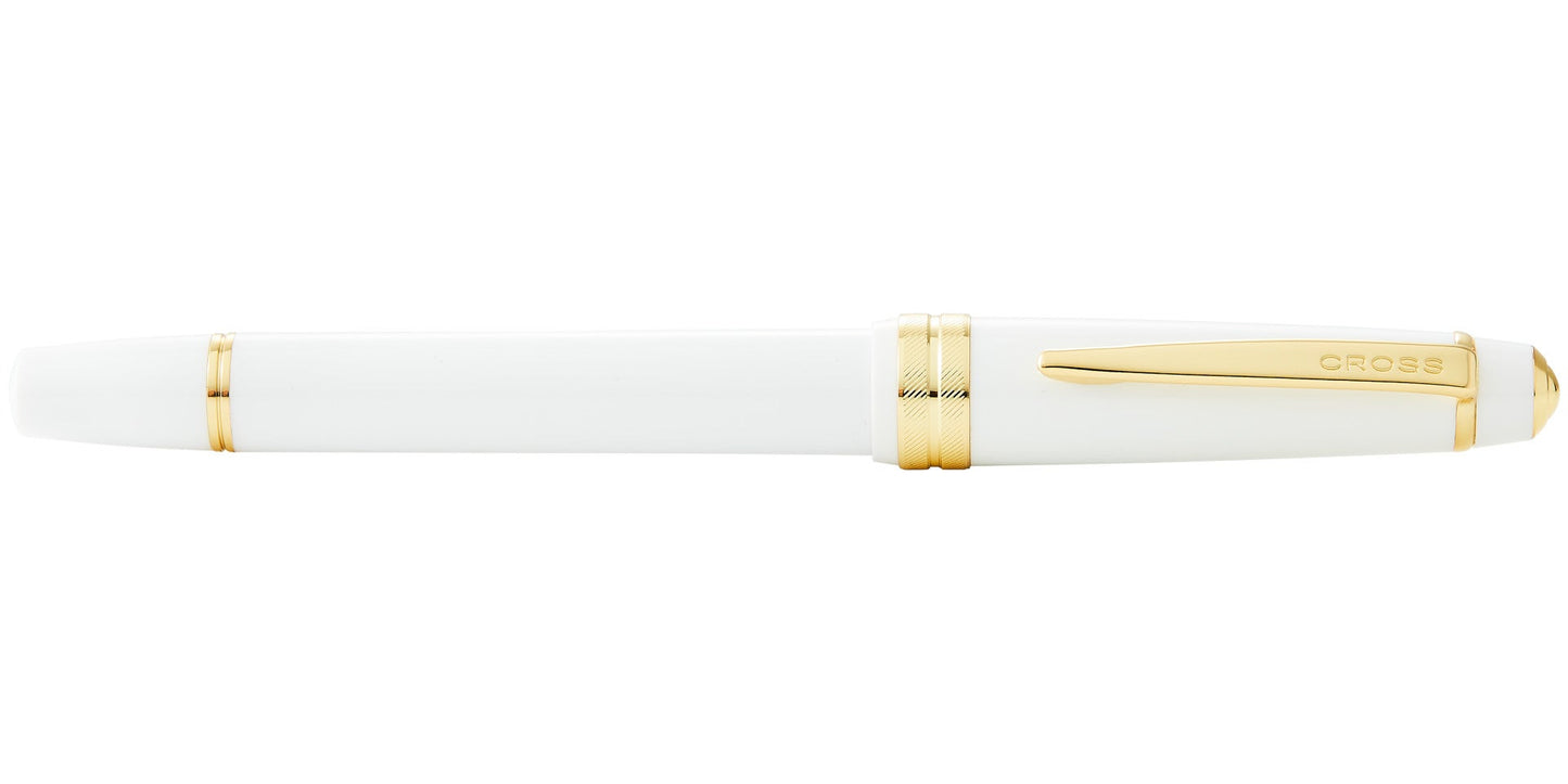 Bailey Light white resin fountain pen with gold-tone clip and rings, extra-fine nib, A.T. Cross on Tampa Home & Garden Store