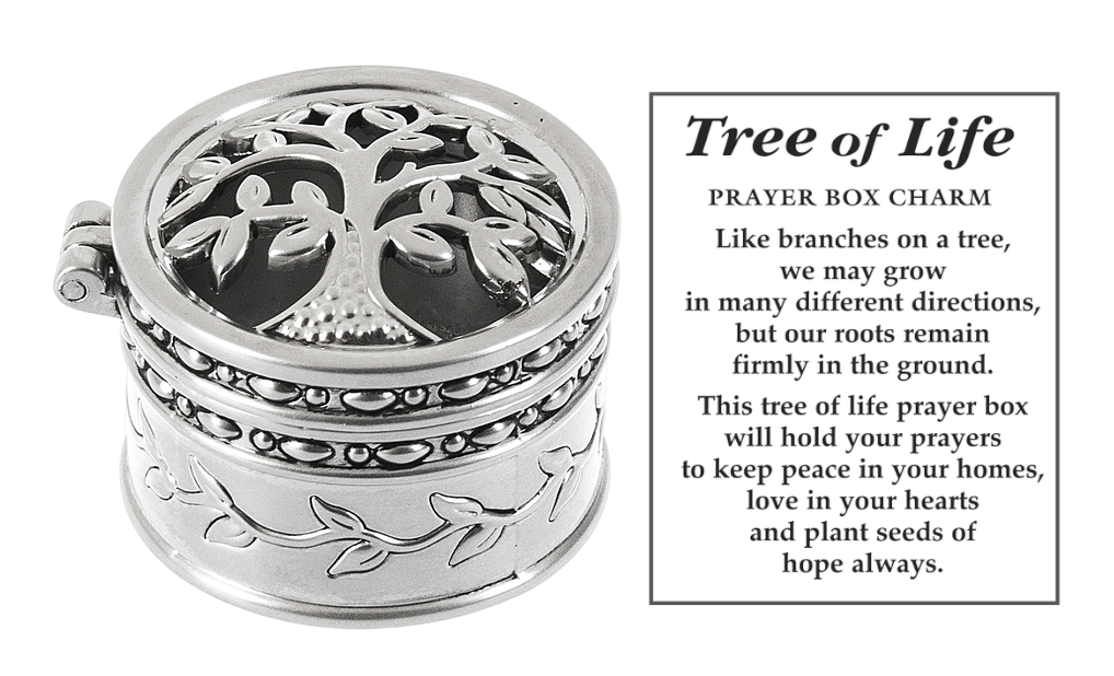 Dije de caja de oración del Árbol de la Vida