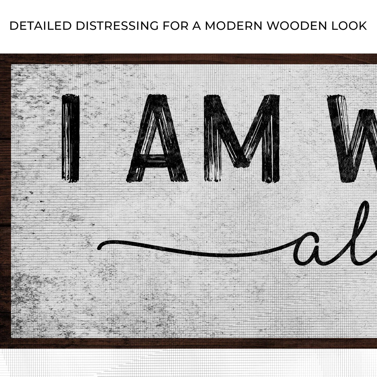 Canvas sign Matthew 28:20 I Am With You Always III white canvas with bold black lettering on Tampa Home & Garden Store