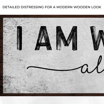Canvas sign Matthew 28:20 I Am With You Always III white canvas with bold black lettering on Tampa Home & Garden Store