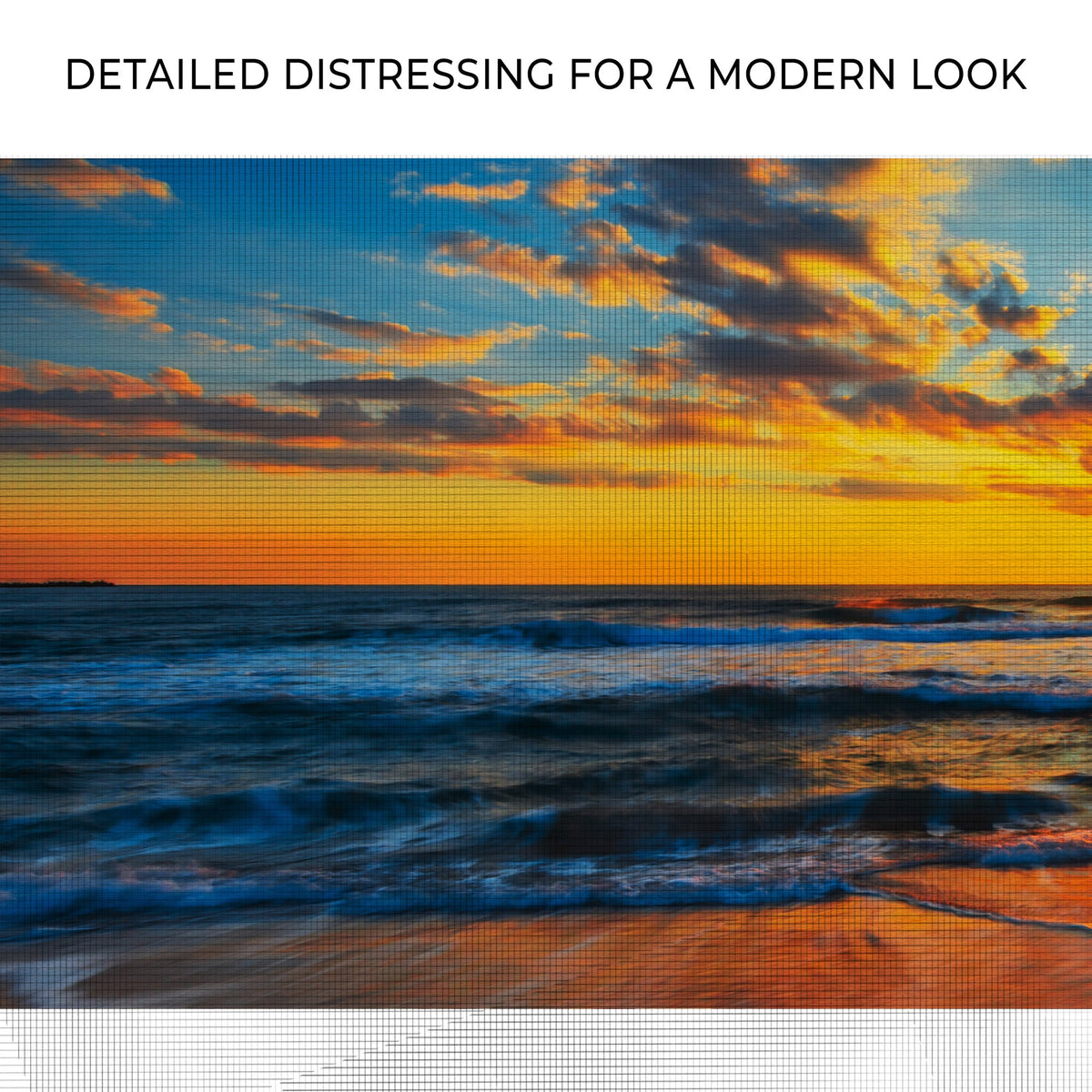 Sunrise On Atlantic Ocean Canvas Wall Art II by Tailored Canvases, blue ocean and orange sunset on Tampa Home & Garden Store