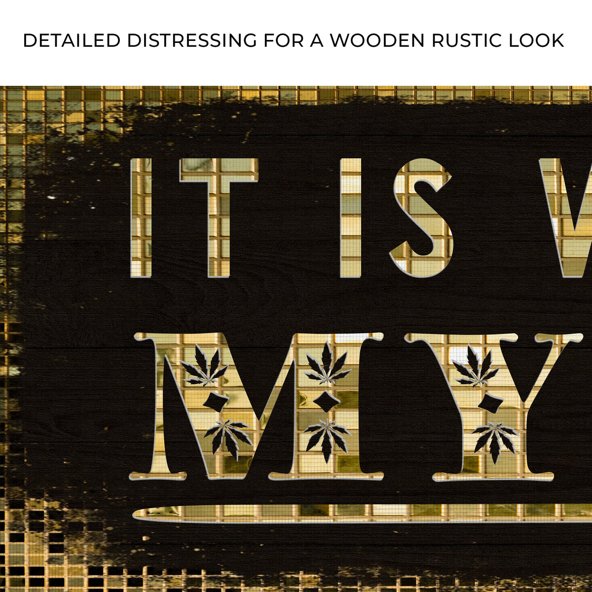 It Is Well With My Soul Sign II canvas by Tailored Canvases, distressed black with gold lettering on Tampa Home & Garden Store